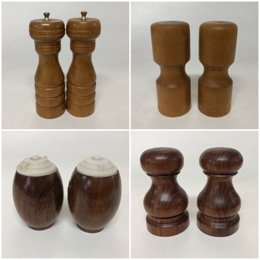 SALT & PEPPER SHAKER, Wood Pair Small